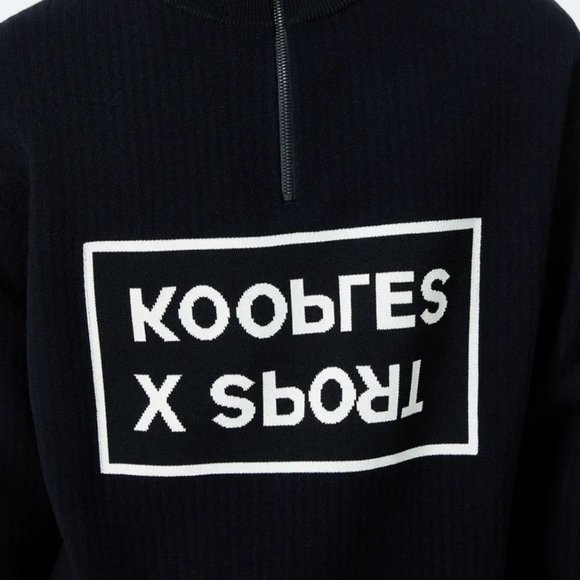 The Kooples BLACK AND WHITE SWEATER IN WOOL W/HIGH NECK - Picture 4 of 4